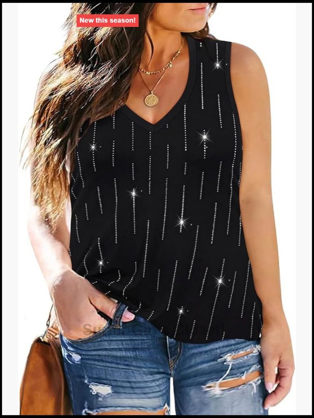 Plus Size Tank Top V-Neck Sleeveless Solid Floral Camisole Summer Casual Shirt